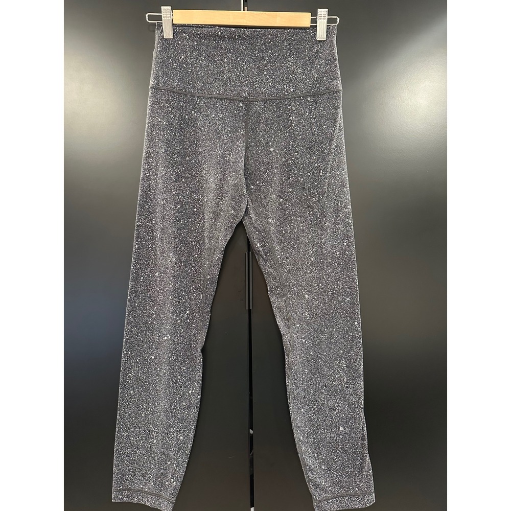 Lululemon Wunder Under High-Rise Legging Speckle Black White Size 6 25" Inseam